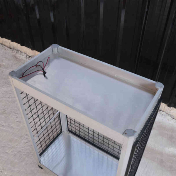Storage holder, storage shelf, storage cabinet, steel mesh walls on 3 sides (gray-black)