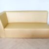 Three-seater leather sofa, beautiful shade, wooden frame, golden yellow color.