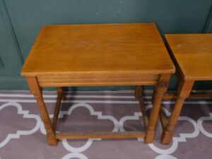 Side table set, golden oak color European work comes from Germany.