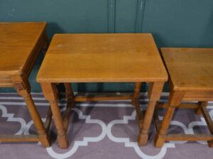 Side table set, golden oak color European work comes from Germany.