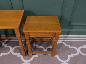 Side table set, golden oak color European work comes from Germany.