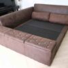 Bed made from leather pattern fabric, size 6 feet