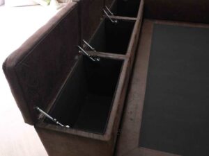 Bed made from leather pattern fabric, size 6 feet