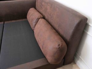 Bed made from leather pattern fabric, size 6 feet