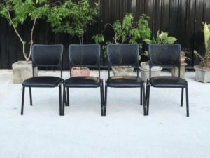 leather cushion chair Mesh backrest, black