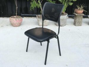 leather cushion chair Mesh backrest, black