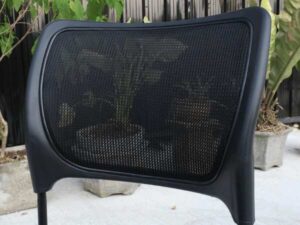 leather cushion chair Mesh backrest, black
