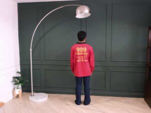 floor lamp Curved marble base, adjustable size.