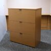 Wooden filing cabinet, 3 drawers, hanging file type, brown