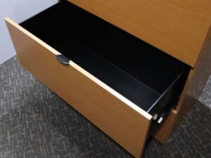 Wooden filing cabinet, 3 drawers, hanging file type, brown