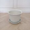 plastic pots Minimalist pot with tray white 26x20