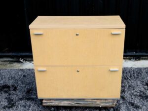 File cabinet, 2 drawers, wooden frame, maple color