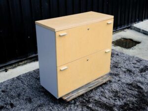 File cabinet, 2 drawers, wooden frame, maple color