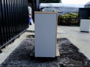 File cabinet, 2 drawers, wooden frame, maple color