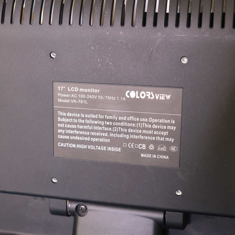 Computer screen colors 17" model vk-781l works normally.