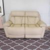 2-seat leather lounge chair, cream color, reclining chair, Recliner sofa