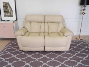 2-seat leather lounge chair, cream color, reclining chair, Recliner sofa