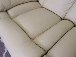 2-seat leather lounge chair, cream color, reclining chair, Recliner sofa