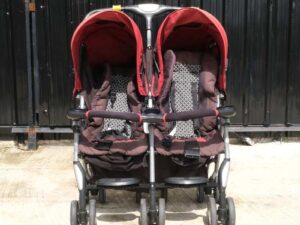 double baby stroller Twin baby stroller with mosquito net, Combi brand, 360 degree wheels