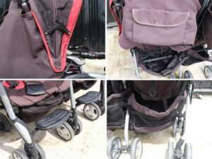 double baby stroller Twin baby stroller with mosquito net, Combi brand, 360 degree wheels