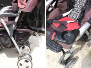double baby stroller Twin baby stroller with mosquito net, Combi brand, 360 degree wheels