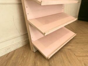 6-shelf bookshelf, wooden frame, pink