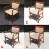 Teak frame chair, fabric cushion No.1 - No.4