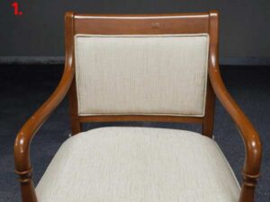 Teak frame chair, fabric cushion No.1 - No.4