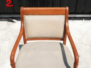 Teak frame chair, fabric cushion No.1 - No.4