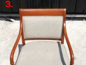 Teak frame chair, fabric cushion No.1 - No.4