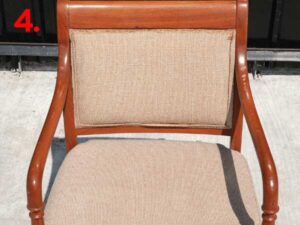 Teak frame chair, fabric cushion No.1 - No.4