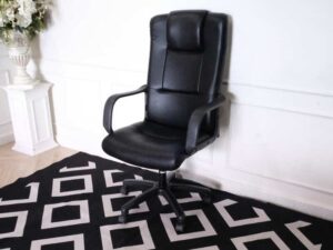 office chair Full leather seats, black, ITK brand.