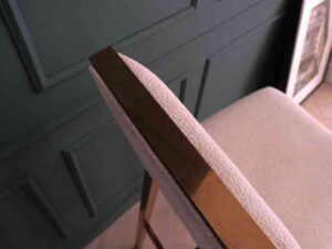 Bar chair, stainless steel legs, PinkGold color. Bar chair, Modern Luxury Style.