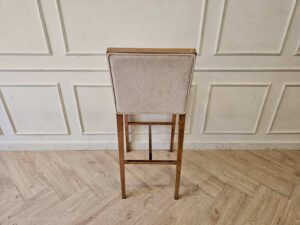 Bar chair, stainless steel legs, PinkGold color. Bar chair, Modern Luxury Style.