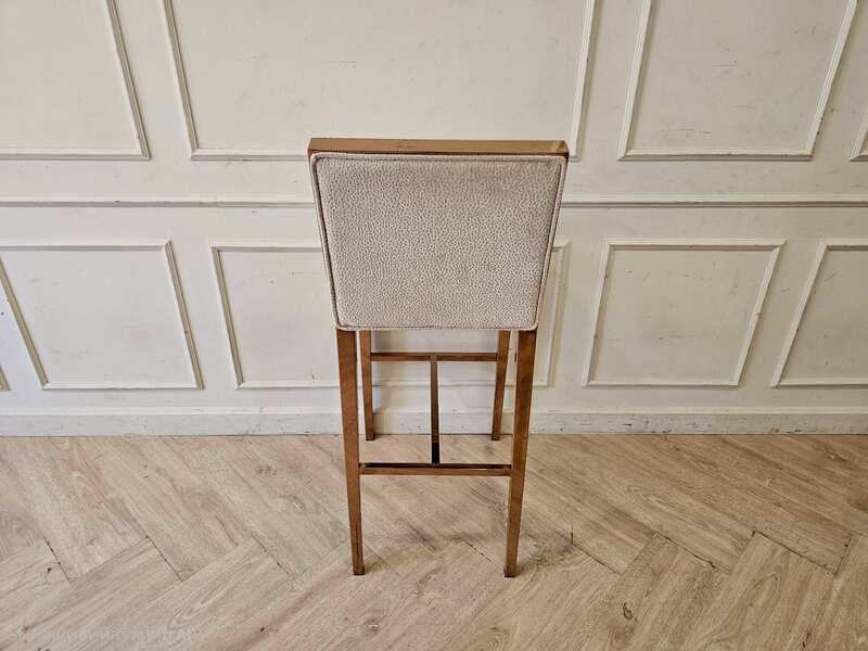 Bar chair, stainless steel legs, PinkGold color. Bar chair, Modern Luxury Style.