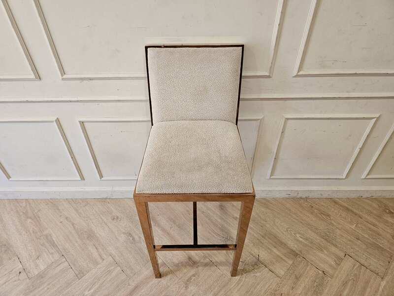 Bar chair, stainless steel legs, PinkGold color. Bar chair, Modern Luxury Style.