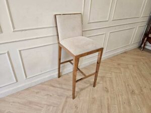 Bar chair, stainless steel legs, PinkGold color. Bar chair, Modern Luxury Style.