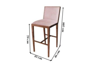 Bar chair, stainless steel legs, PinkGold color. Bar chair, Modern Luxury Style.