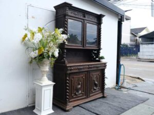 Buffet cabinet, carved bird pattern, European work from Germany.