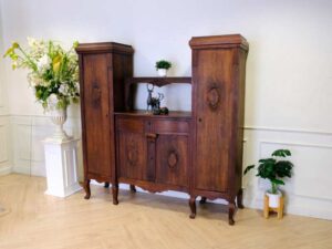 Wooden cabinet, walnut color, European workmanship, sourced from Germany.