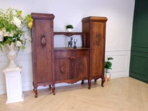 Wooden cabinet, walnut color, European workmanship, sourced from Germany.