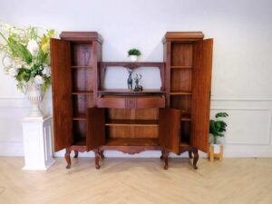 Wooden cabinet, walnut color, European workmanship, sourced from Germany.