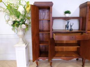 Wooden cabinet, walnut color, European workmanship, sourced from Germany.