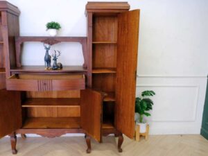 Wooden cabinet, walnut color, European workmanship, sourced from Germany.