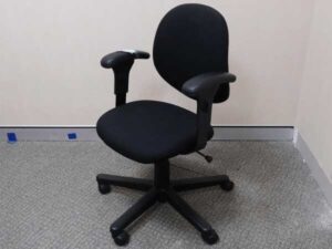 Black fabric upholstered office chair Triangular embroidery