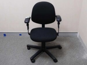 Black fabric upholstered office chair Triangular embroidery
