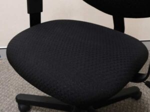 Black fabric upholstered office chair Triangular embroidery
