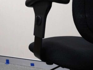 Black fabric upholstered office chair Triangular embroidery