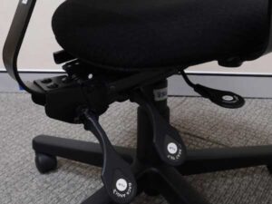Black fabric upholstered office chair Triangular embroidery