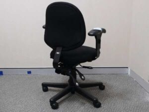 Black fabric upholstered office chair Triangular embroidery